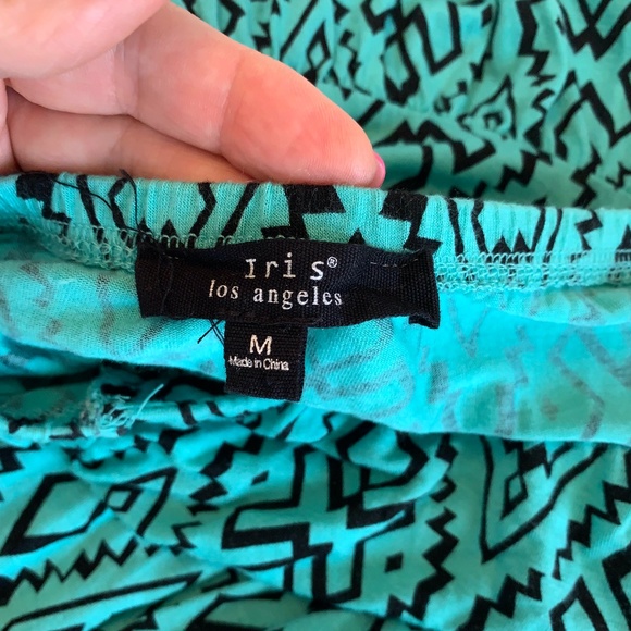 Iris Aqua & Black Aztec Print Strapless Maxi Dress - Picture 3 of 7